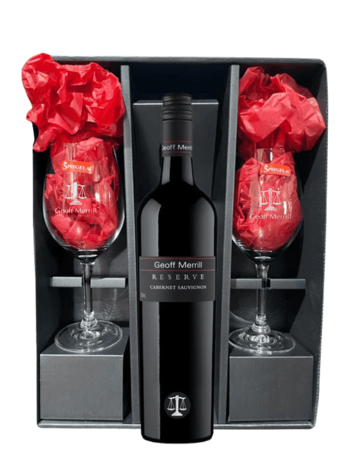 Crystal Pair Gift Box + Your Choice of Wine Geoff Merrill Wines